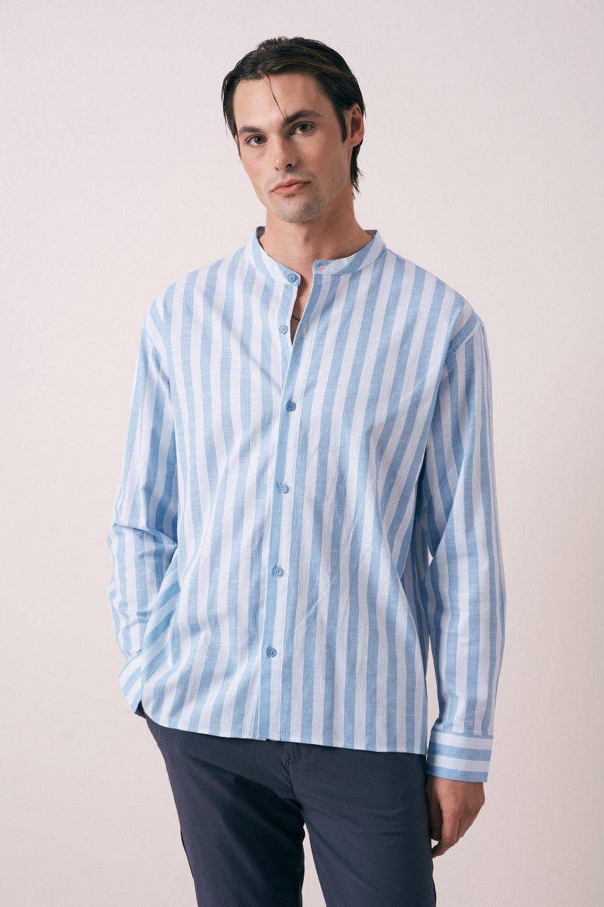 CHEMISE LIN RAYÉ