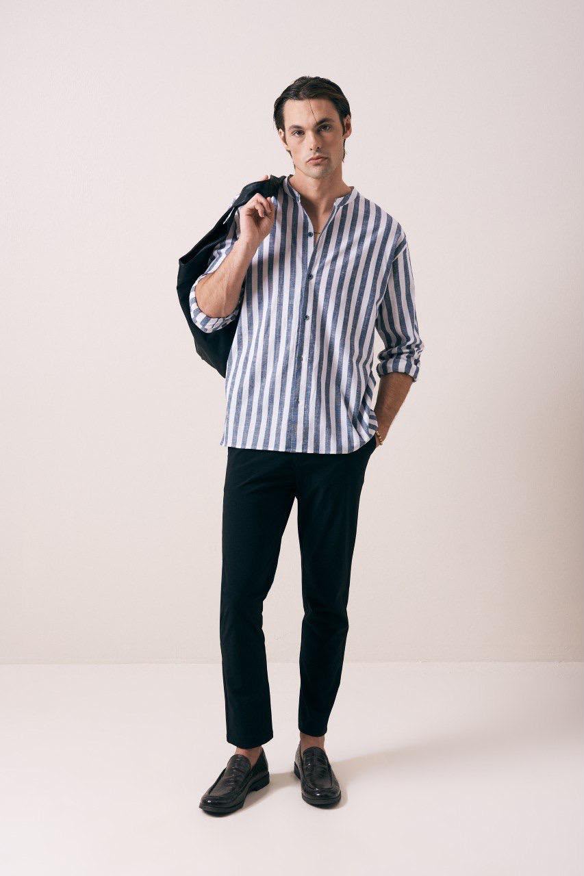 CHEMISE LIN RAYÉ