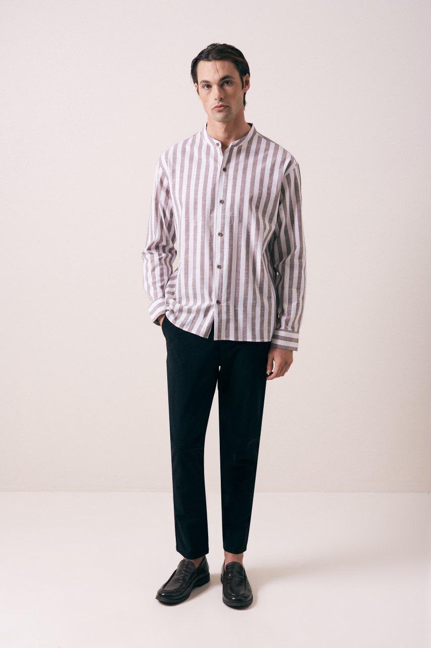 CHEMISE LIN RAYÉ
