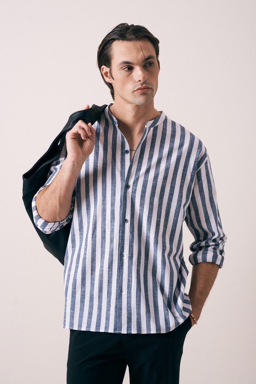 CHEMISE LIN RAYÉ