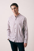 CHEMISE LIN RAYÉ
